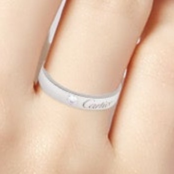 CARTIER C DE PLATINUM DIAMOND CARTIER WEDDING BAND RING - Picture 8 of 8
